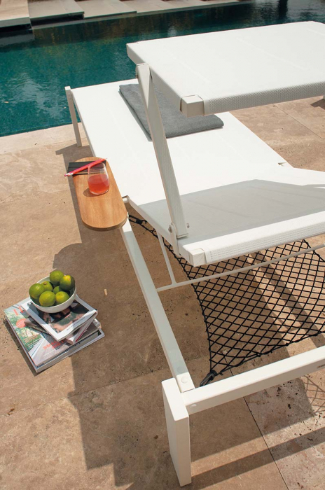 Sezlong dublu pentru piscina, cadru metalic si parasolare SHINE [7]