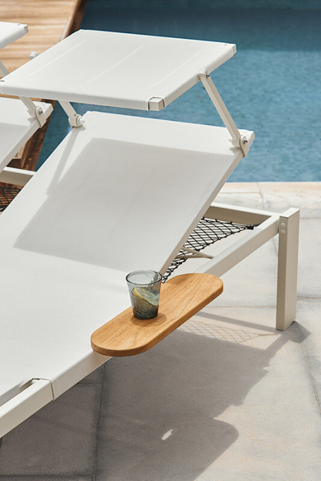 Sezlong dublu pentru piscina, cadru metalic si parasolare SHINE [10]