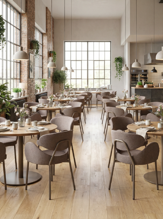 Scaun de restaurant cu brate si spatar tip scoica - SHELL CB [3]