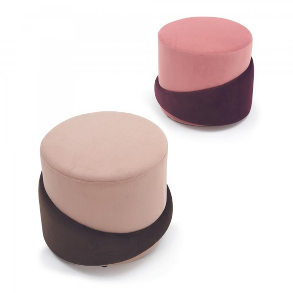 Taburet elegant rotund receptie salon cu tapiterie la comanda - PI [3]