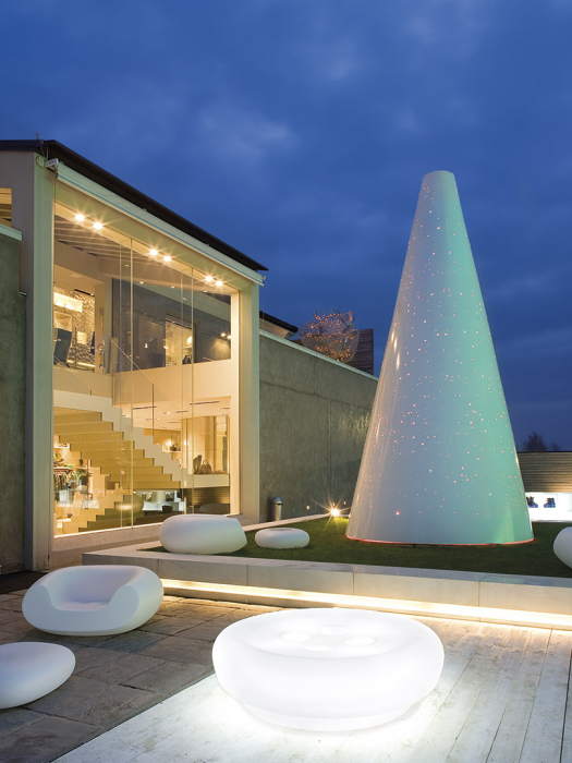 Taburete luminos de exterior cu suport de pahare in forma de nasture BOT ONE [4]