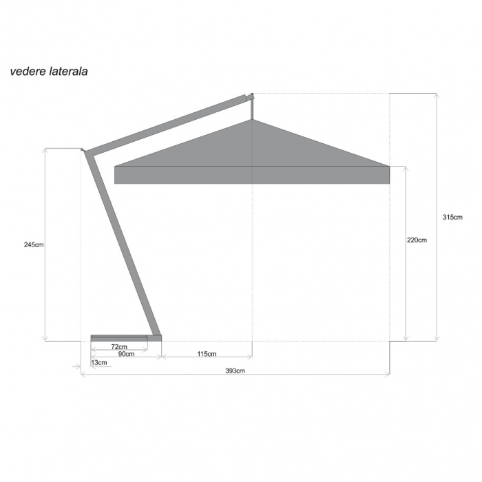 Umbrele terasa cu picior lateral ORO WOOD [4]