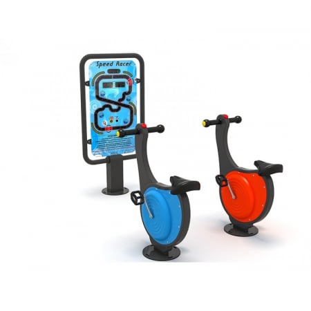 Echipamente joacă METAL - 01IOE Interactive Echipament loc de joaca independent cu 2 Biciclete si Display activitati