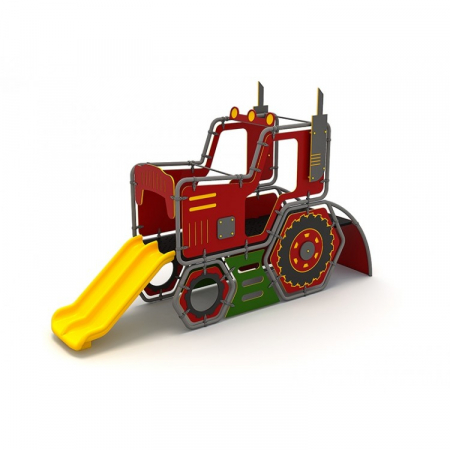 Echipamente joacă METAL - 03YN Seria HDPE Echipament loc de joaca Tractor cu Tobogan si Cățărătoare