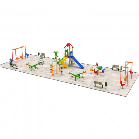 04OJ Oferta speciala 1 Echipament loc de joaca 1 Leagan 2 Carusele 2 Balansoare 1 Cataratoare 4 Figurine arc 4 Banci 4 Cosuri de gunoi [1]