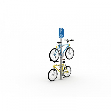 MOBILIER URBAN & LOCURI DE JOACA - 11BP Mobilier urban stradal Parcare biciclete cu 2 locuri stocare pe inaltime