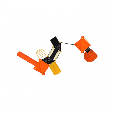 12M Clasic Echipament loc de joaca exterior parc din metal cu 2 Scari 3 Tobogane si 2 Cataratoare [2]