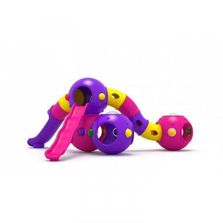 143M Cosmos Echipament loc de joaca exterior parc din metal cu 3 Tobogane și Cățărătoare [1]