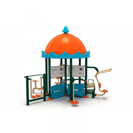 Seturi Fitness - 16FT Set de fitness pentru exterior cu panou 6 Aparate
