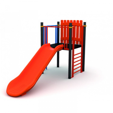 Echipamente joacă METAL - 184M Clasic Echipament loc de joaca exterior parc din metal cu 2 Cataratoare si Tobogan