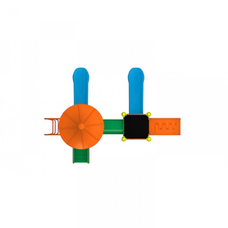 19M Clasic Echipament loc de joaca exterior parc din metal cu Scara 2 Tobogane si 2 Cataratoare [2]
