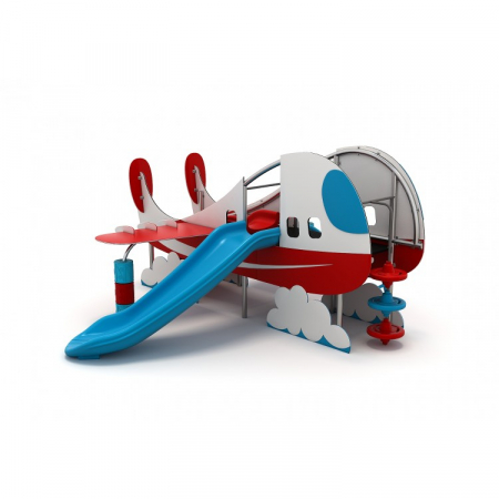 Echipamente joacă METAL - 20YN Seria HDPE Echipament loc de joaca Avion cu 2 Tobogane si Cățărătoare
