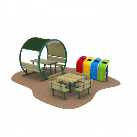 Echipamente joacă METAL - 23 Oferta speciala Mobilier Urban Masa Picnic Cosuri de gunoi selectiv si Foisor