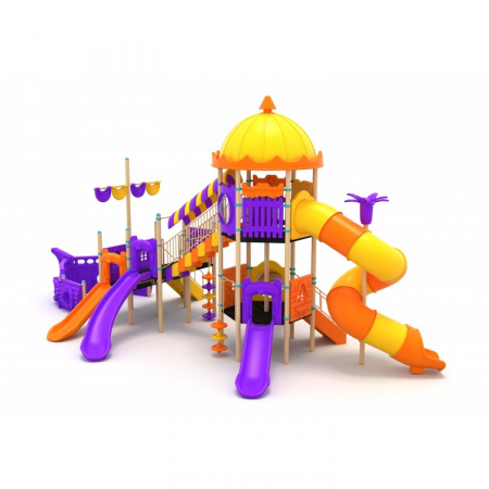 31M Vapor Ansamblu Echipamente loc de joaca exterior parc din metal cu 2 Scari 5 Tobogane și 2 Cățărătoare [1]