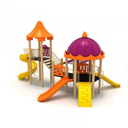 MOBILIER URBAN & LOCURI DE JOACA - 35M Clasic Echipament loc de joaca exterior parc din metal cu 3 Cataratoare si 3 Tobogane