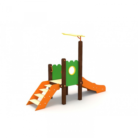 MOBILIER URBAN & LOCURI DE JOACA - 51A Clasic Echipament loc de joaca exterior parc din lemn cu Scara si Tobogan