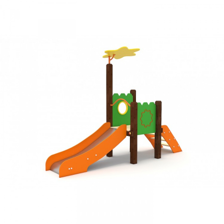 51A Clasic Echipament loc de joaca exterior parc din lemn cu Scara si Tobogan [1]