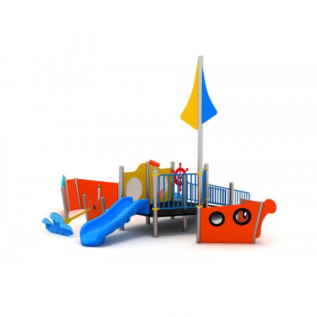 51EG Complex Echipament loc de joaca dizabilitati exterior parc din metal cu Rampă Tobogan Activități [1]