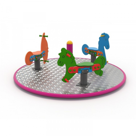 ELEMENTE & FIGURINE locuri joacă - 56OE Carusel rotativ Element loc de joaca Căluți