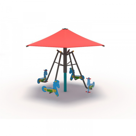 ELEMENTE & FIGURINE locuri joacă - 63OE Carusel rotativ Element loc de joaca Căluți cu umbrelă