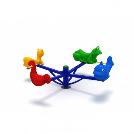 ELEMENTE & FIGURINE locuri joacă - 64OE Carusel rotativ Element loc de joaca Figurine animale cu 4 locuri