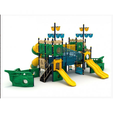 65M Vapor Ansamblu Echipamente loc de joaca exterior parc din metal cu Scara 4 Tobogane Bancuta și 2 Cățărătoare [1]