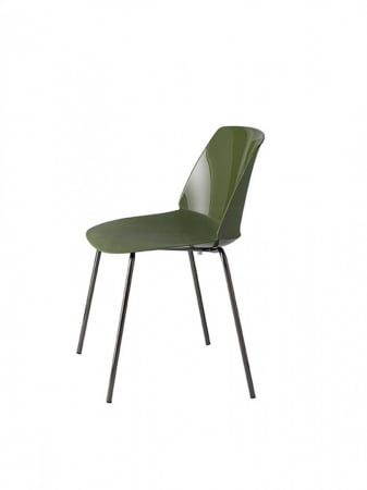 Scaune de terasa din plastic - Scaun pentru exterior scoica din polipropilena si cadru metalic CLASSY 1090