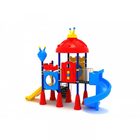 Echipamente joacă METAL - 73M Cosmos Echipament loc de joaca exterior parc din metal cu Scara Activitati si 2 Tobogane