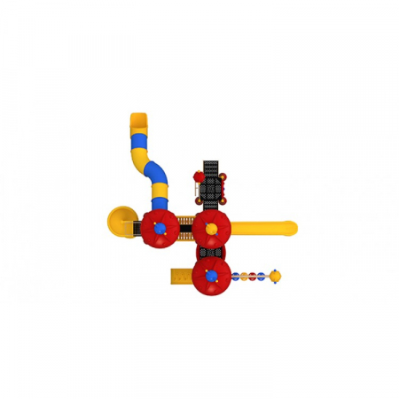 76M Cosmos Ansamblu Echipamente loc de joaca exterior parc din metal cu Scara 3 Tobogane Activitati și 3 Cățărătoare [2]
