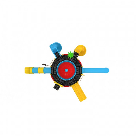 89M Clasic Ansamblu loc de joaca exterior parc din metal cu Scară 5 Tobogane și 2 Cățărătoare [2]