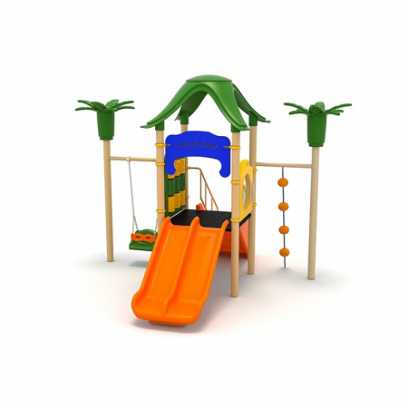 90M Clasic Echipament loc de joaca exterior parc din metal cu Scară Tobogan Cățărătoare și Leagăn [1]
