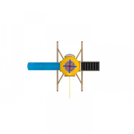94M Clasic Echipament loc de joaca exterior parc din metal stil Elicopter cu Scară si Tobogan [2]