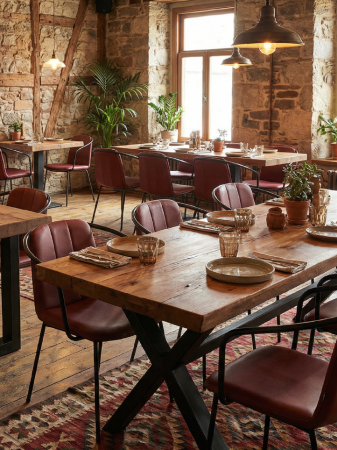 Scaun de restaurant cu cadru si brate metalice - ALIS [3]