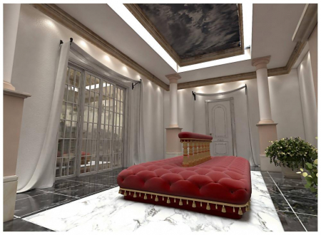PORTOFOLIU - Amenajare lobby salon evenimente - Proiectare 3D