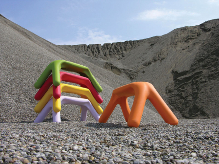 Banca sala de asteptare - Bancheta din plastic multicolora in stil minimalist - ATLAS