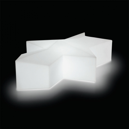 Banchete & tabureti - Bancheta din plastic, luminoasa in stil modern geometric - GLACE