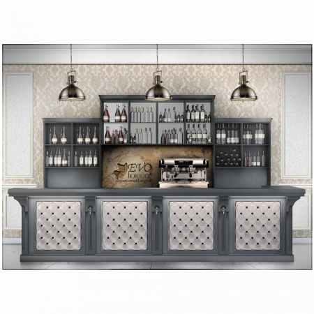 Bar clasic custom din MDF furniruit si lemn masiv la comanda BRITISH [4]