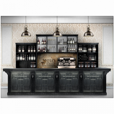 Bar clasic custom din MDF furniruit si lemn masiv la comanda GEOMY [6]