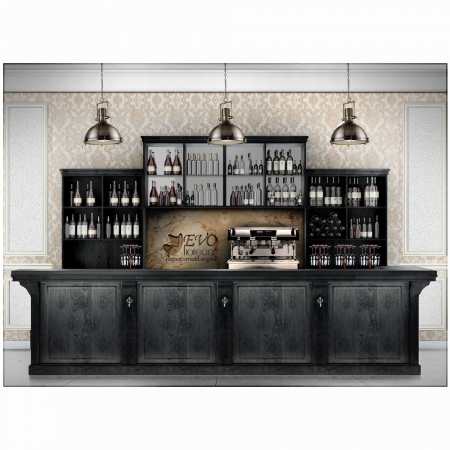 Bar clasic custom din MDF furniruit si lemn masiv la comanda VENCE [4]