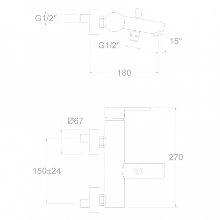 Baterie cada/dus monocomanda DRAKO 3305D [1]