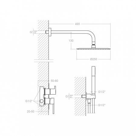 Baterie dus incastrata monocomanda DRAKO K3315021 [1]