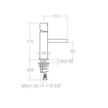 Baterie lavoar monocomanda tip cascada KUATRO 4731 [1]