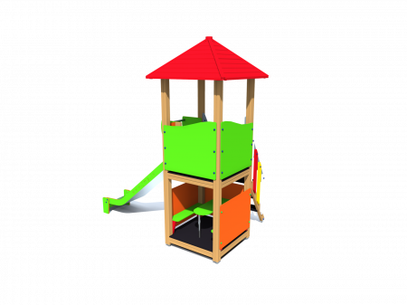 BRL14 Clasic Echipament loc de joaca exterior parc din lemn cu Scara Bancuta si Tobogan [1]