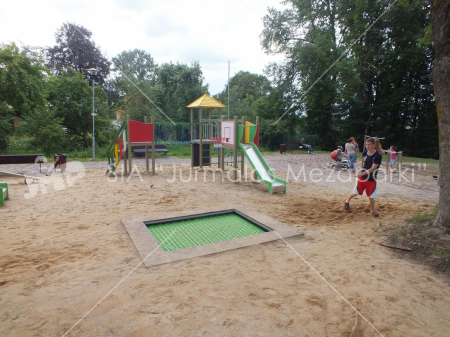BRL36 Clasic Echipament loc de joaca exterior parc din lemn cu 5 Cataratoare Pod de Franghie si Tobogan [2]
