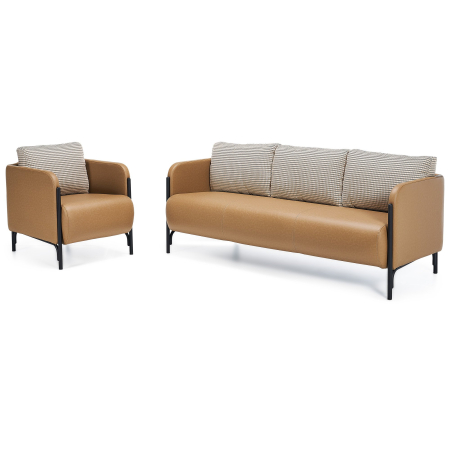 Canapea office retro cu cadru metalic de 2 persoane - STYLEEN [1]