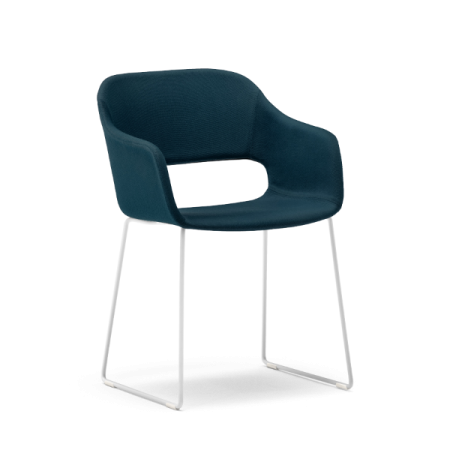 Fotolii din metal - Demifotoliu cu cadru metalic si scoica tapitata - BABILA 2746