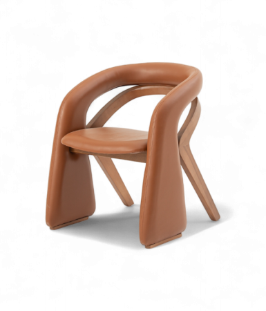 Fotolii din lemn - Demifotoliu la comanda cu design sculptural organic modern - LUI