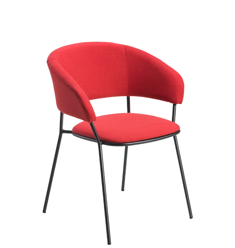 Fotolii din metal - Demifotoliu tapitat in stil neo industrial pentru HoReCa - NUTA LIGHT PLUS