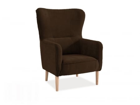 Fotoliu tapitat cu cadru lemn tip wingback - RELAX [2]