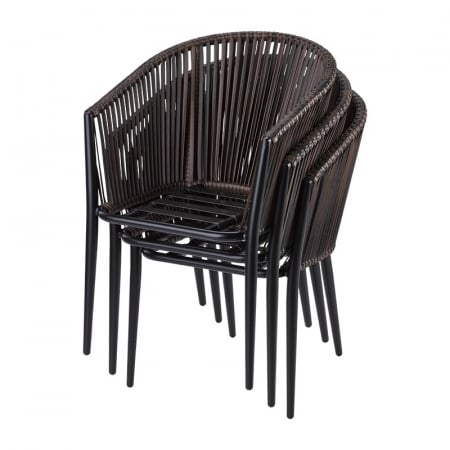 Fotolii terasa/outdoor aluminiu vopsit cu sezut perna hidrofuga si spatar corzi ORION [1]